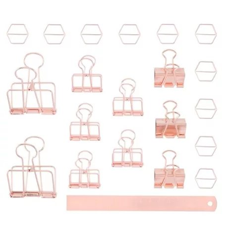 Binder csipesz , Rose Gold / NV Stationery Set (1 csomag)