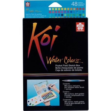 Sakura Koi akvarellfesték készlet - 48 szín , Water Colors Pocket Field Sketch Box / 48 half pans - 1 (csomag)