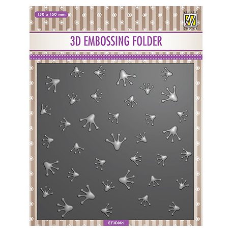 Domborító mappa F3D061, Frog footprints / Nellie's 3D Embossing Folders (1 db)