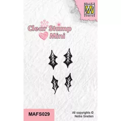   Mini szilikonbélyegző , Holly leaves / Nellie's Clear Stamps (1 csomag)