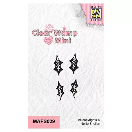 Mini szilikonbélyegző , Holly leaves / Nellie's Clear Stamps (1 csomag)