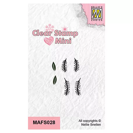Mini szilikonbélyegző , Pine branches / Nellie's Clear Stamps (1 csomag)