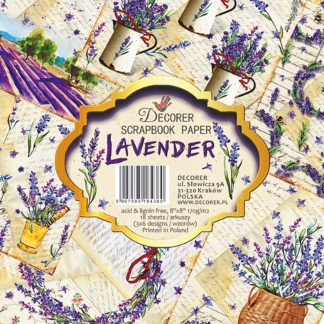 Papírkészlet 8" (120 cm), Lavender / Decorer Scrapbook Paper (24 ív)