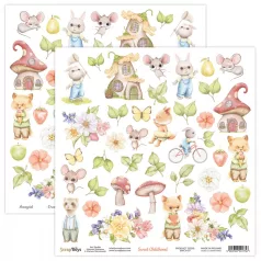   Scrapbook papír / Kivágóív , Sweet Childhood / ScrapBoys Paper (1 ív)