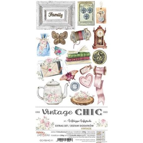 Kivágóív , Vintage Chic Extras to Cut Set – Vintage/ Craft O'Clock Mixed Media (1 csomag)