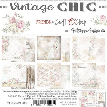 Papírkészlet 6" (15 cm), Vintage Chic / Craft O'Clock Paper Collection Set (1 csomag)