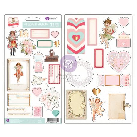 Chipboard , Love Notes / Prima Marketing Chipboard Stickers  (1 csomag)