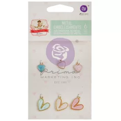   Díszítőelem , Love Notes / Prima Marketing Metal Charms (6 db)