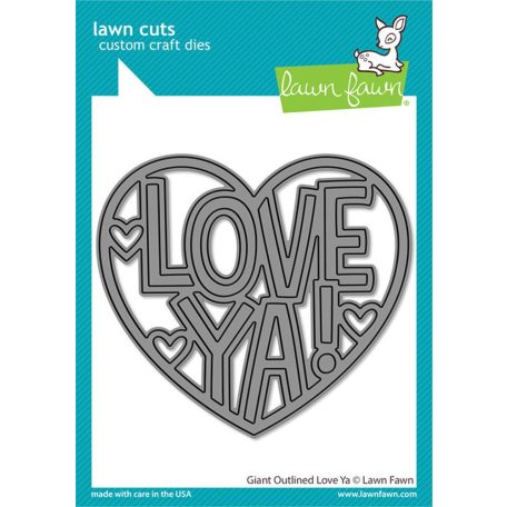 Vágósablon LF3020, Giant Outlined Love Ya / Lawn Cuts Custom Craft Die (1 csomag)