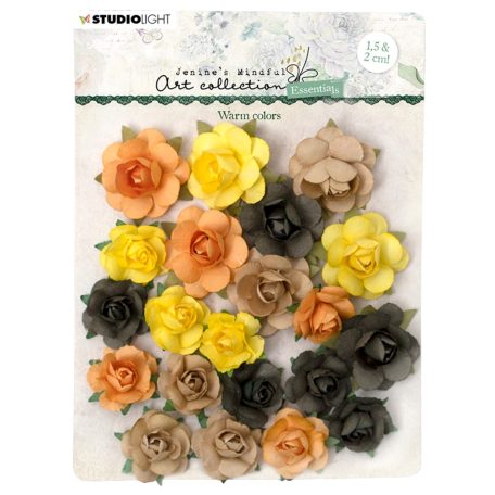 Virág díszítőelem , Warm Colors / SL Essentials Paper Flowers (20 db)
