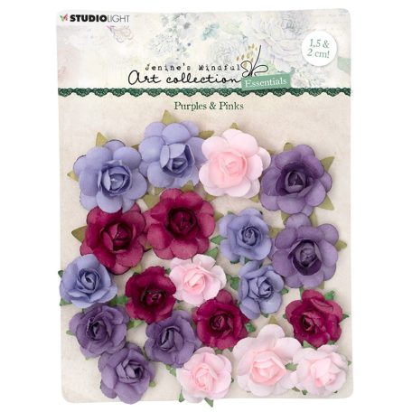 Virág díszítőelem , Purples & Pinks / SL Essentials Paper Flowers (20 db)