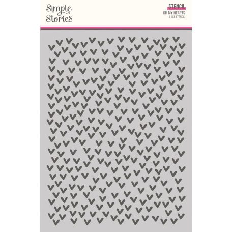 Stencil 6"x8", Oh My Hearts / Simple Stories Heart Eyes (1 db)