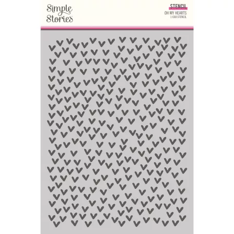 Stencil 6"x8", Oh My Hearts / Simple Stories Heart Eyes (1 db)