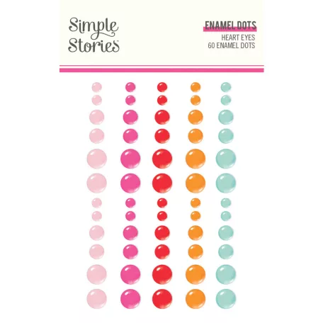 Díszítőelem , Enamel Dots / Simple Stories Heart Eyes (1 ív)
