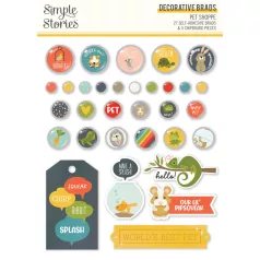   Díszítőelem , Decorative Brads / Simple Stories Pet Shoppe (1 csomag)