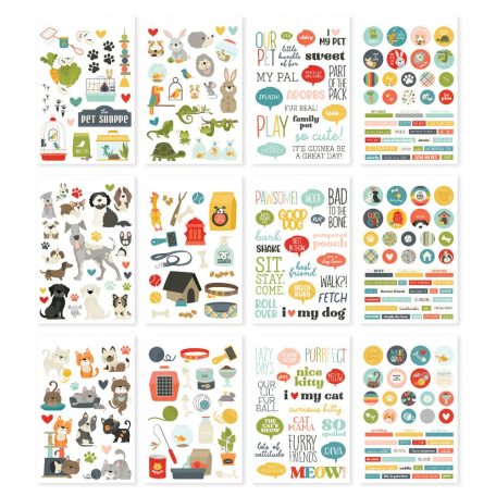 Matrica , Sticker Book / Simple Stories Pet Shoppe (12 ív)