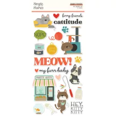   Matrica , Foam Stickers / Simple Stories Pet Shoppe Cat (2 ív)