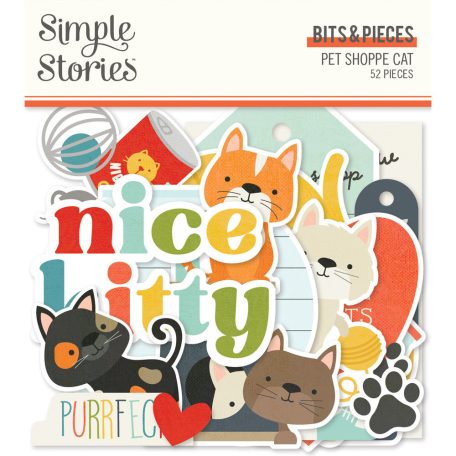 Kivágatok , Bits & Pieces / Simple Stories Pet Shoppe Cat (1 csomag)