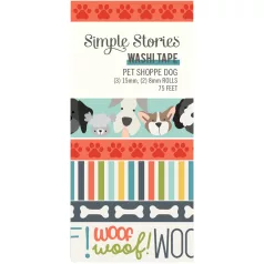   Dekorációs ragasztószalag , Washi Tape / Simple Stories Pet Shoppe Dog (5 db)