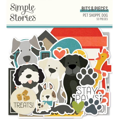 Kivágatok , Bits & Pieces / Simple Stories Pet Shoppe Dog (1 csomag)