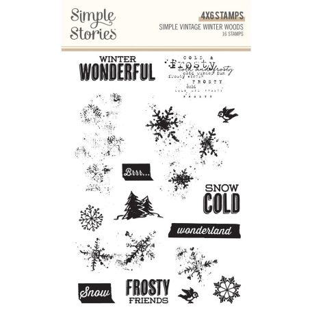 Szilikonbélyegző , Clear Stamps / Simple Stories Simple Vintage Winter Woods (1 csomag)