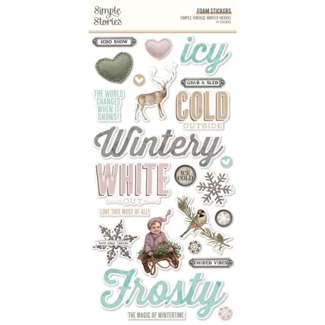 Matrica , Foam Stickers / Simple Stories Simple Vintage Winter Woods (2 ív)