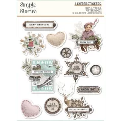  Matrica , Layered Stickers / Simple Stories Simple Vintage Winter Woods (2 ív)