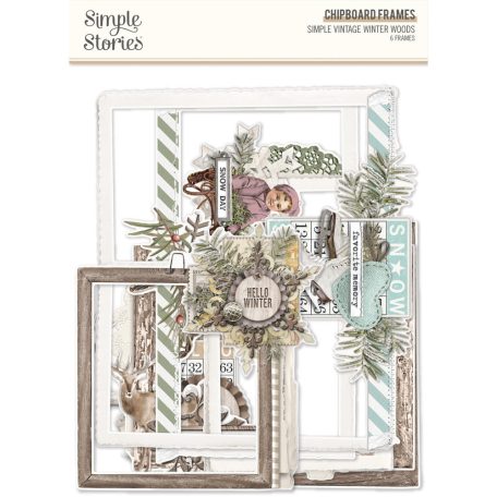 Chipboard , Chipboard Frames / Simple Stories Simple Vintage Winter Woods (1 csomag)