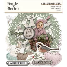   Chipboard , Chipboard Clusters / Simple Stories Simple Vintage Winter Woods (1 csomag)