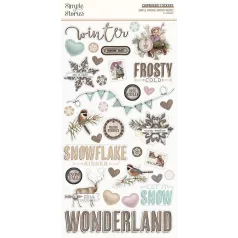   Chipboard 6"X12", Chipboard Stickers / Simple Stories Simple Vintage Winter Woods (1 ív)