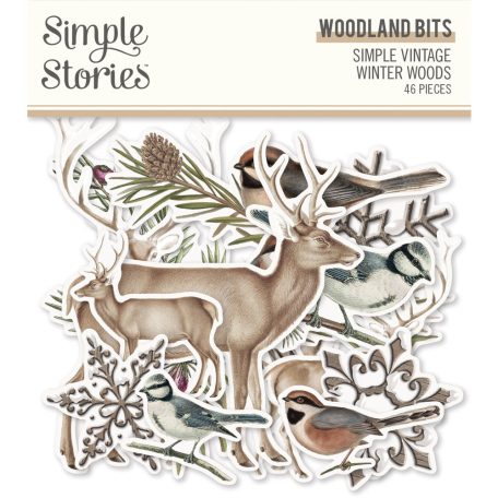 Kivágatok , Woodland Bits & Pieces / Simple Stories Simple Vintage Winter Woods (1 csomag)