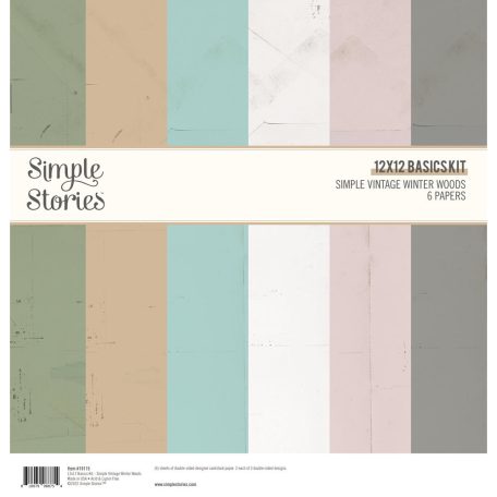 Papírkészlet 12" (30 cm), Basics Kit / Simple Stories Simple Vintage Winter Woods (1 csomag)