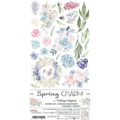 Kivágóív , Spring Charm Extras to Cut Set – Flowers/ Craft O'Clock Mixed Media (1 csomag)