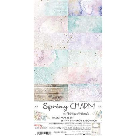 Papírkészlet 6"x15" (15cm x 30 cm), Spring Charm / Craft O'Clock Basic Paper Set (1 csomag)