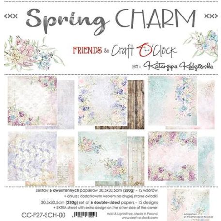 Papírkészlet 12" (30 cm), Spring Charm / Craft O'Clock Paper Collection Set (1 csomag)