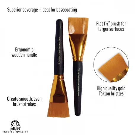 Ecset - lapos , Premium Basecoating Brushes / Folkart Brush (2 db)