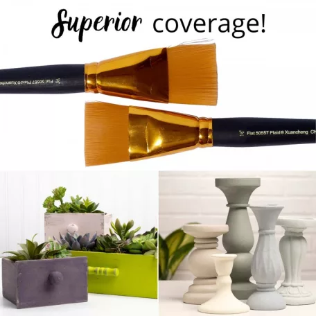 Ecset - lapos , Premium Basecoating Brushes / Folkart Brush (2 db)