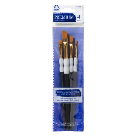 Ecset - vágott végű lapos , Premium Angle Brushes Soft Grip / Folkart Brush (4 db)