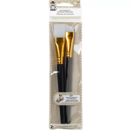 Szilikon ecset , Glitterific Silicone Spreader / Folkart Brush (2 db)