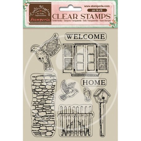Szilikonbélyegző , Create Happiness Welcome Home Birds/ Stamperia Clear Stamps (1 csomag)
