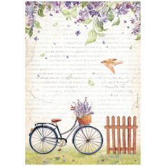   Rizspapír A4, Create Happiness Welcome Home Bicycle/ Stamperia Rice Paper (1 ív)