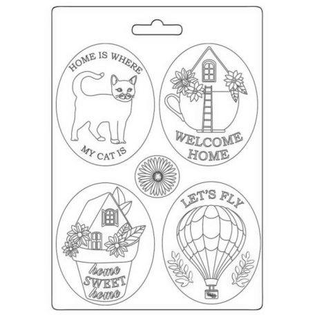 Öntőforma A5, Create Happiness Welcome Home Plates/ Stamperia Soft Mould (1 db)