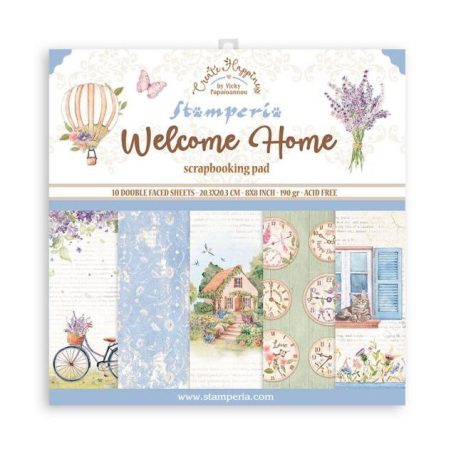 Papírkészlet 8" (20 cm), Create Happiness Welcome Home / Stamperia Paper Pack (10 ív)