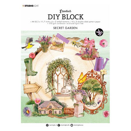 Papírkészlet / Kivágatok A4, Secret garden Essentials nr.36 / SL DIY Block  (32 csomag)
