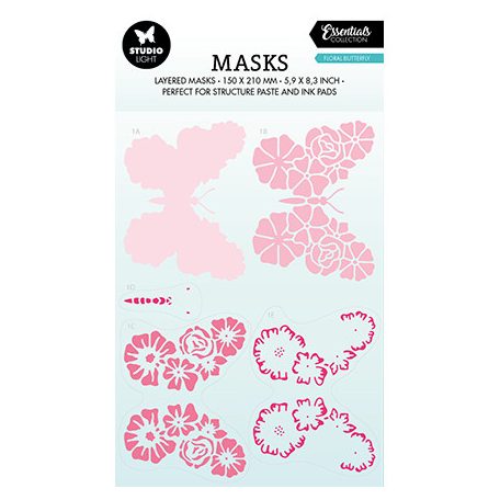 Stencil , Floral butterfly Essentials nr.170 / SL Mask (1 db)