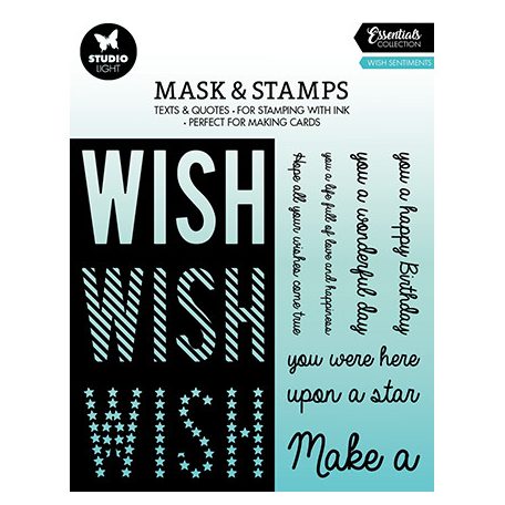 Szilikonbélyegző és stencil , Wish sentiments Essentials nr.03 / SL Set Stamp and Mask (1 csomag)