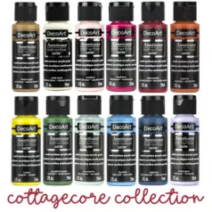   12 db Akrilfesték - selyemfényű 59ml - CottageCore - DecoArt Americana® Multi-Surface Satin (1 csomag)