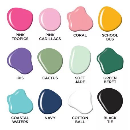 12 db Akrilfesték - selyemfényű 59ml - Modern Floral - DecoArt Americana® Multi-Surface Satin (1 csomag)