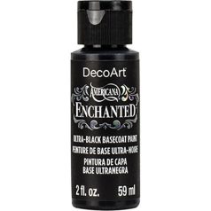   Akrilfesték - ultrafekete alap irizáló festékhez 59 ml, Ultra Black Basecoat / DecoArt Americana® Enchanted (1 db)