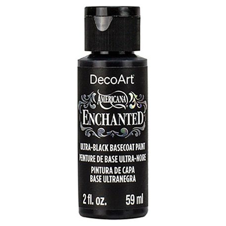 Akrilfesték - ultrafekete alap irizáló festékhez 59 ml, Ultra Black Basecoat / DecoArt Americana® Enchanted (1 db)